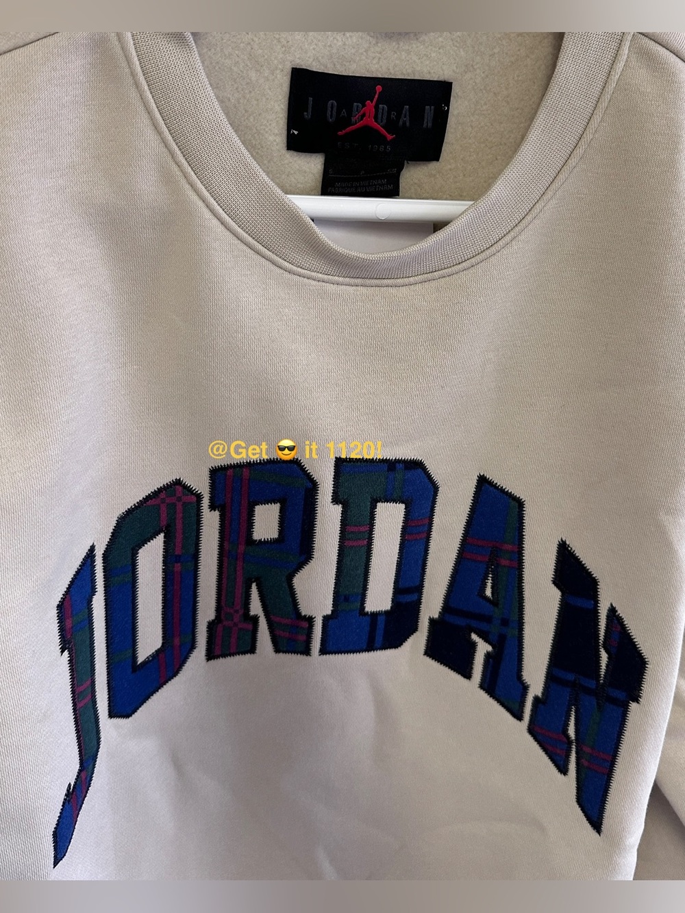 Jordan Essential Holiday Men's Fleece Crew-Neck Sweatshirt DV1574-206 Size S - Picture 4 of 9